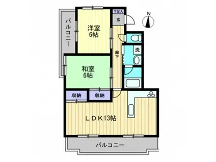 モア・ガーデン(2LDK/2階)の間取り写真