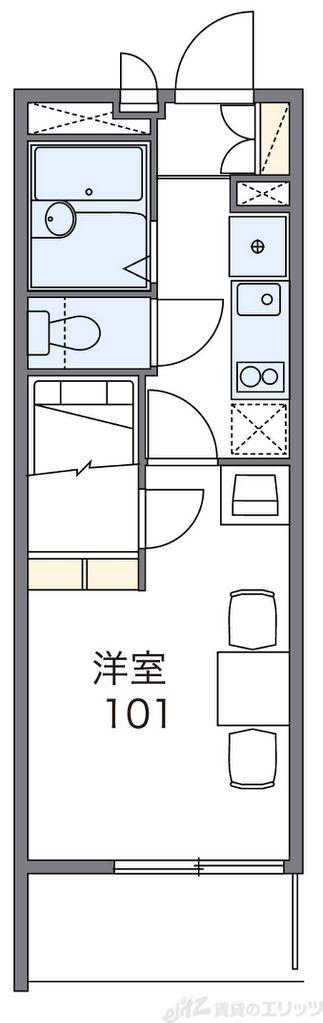 レオパレスヴェルデ古曽部(1K/4階)の間取り写真