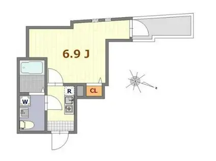グリーンハイツ西横浜(1K/1階)の間取り写真