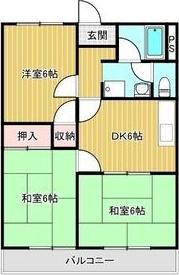 シャルマンハイツ(3DK/1階)の間取り写真