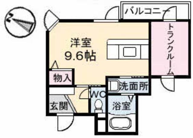 C.C.COURT五日市駅前(ワンルーム/1階)の間取り写真