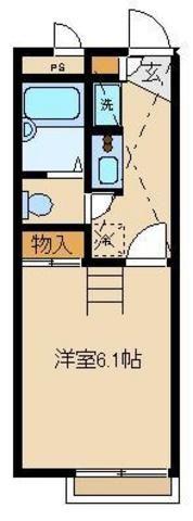 レオパレスさくら小町(1K/2階)の間取り写真