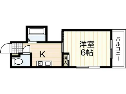 ヴィラ千田(1K/4階)の間取り写真