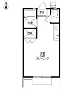 サンパレス中町(ワンルーム/1階)の間取り写真
