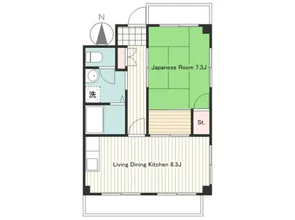 リブ戸塚(1LDK/1階)の間取り写真
