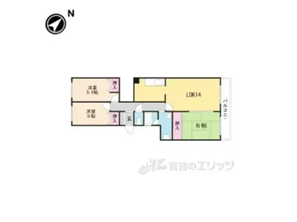 コープヒルズ美桜(3LDK/1階)の間取り写真