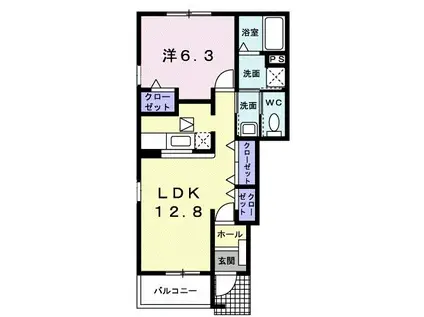 サニースクエアII(1LDK/1階)の間取り写真