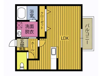 ヴィラコスモス(ワンルーム/1階)の間取り写真