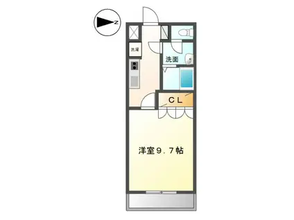 アイディールN(1K/2階)の間取り写真