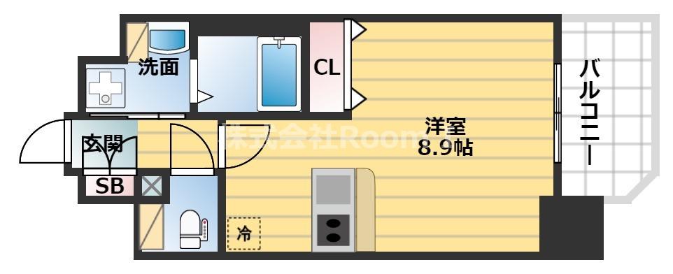 プレサンス天満橋アンジェ(1K/8階)の間取り写真