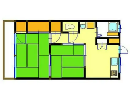 ひらにしハイツ(2K/2階)の間取り写真