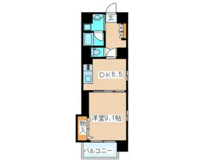 ヴィアーレ勾当台I(1DK/7階)の間取り写真