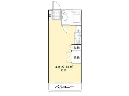 マンションKAZU(ワンルーム/1階)の間取り写真