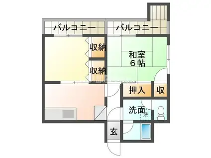 ダイアパレス今新町(2K/10階)の間取り写真