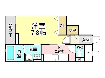 リッジクレスト(1K/3階)の間取り写真