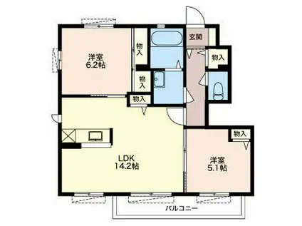 ＪＲ紀勢本線 阿漕駅 徒歩23分 2階建 築16年(2LDK/1階)の間取り写真