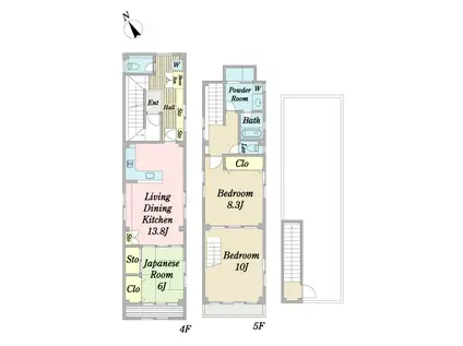 長尾ビル(3LDK/4階)の間取り写真