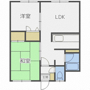 スカイハウス(2LDK/2階)の間取り写真