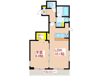 ネオアクシス共研公園(1LDK/7階)の間取り写真