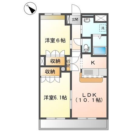 ラ・エレガンス77(2LDK/2階)の間取り写真
