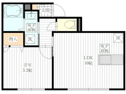 STATION FRONT 連坊(1LDK/1階)の間取り写真