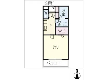 BELLE LEAD 小津(1K/1階)の間取り写真
