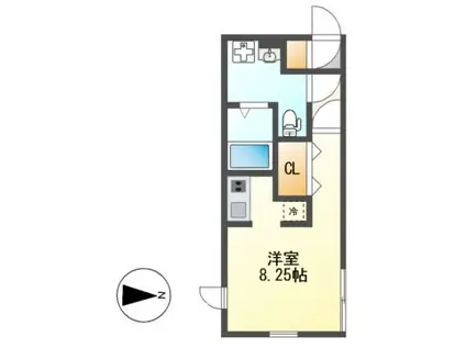 BRANCHE桜山III(1K/4階)の間取り写真