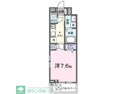 ブリラーレ(1K/2階)の間取り写真