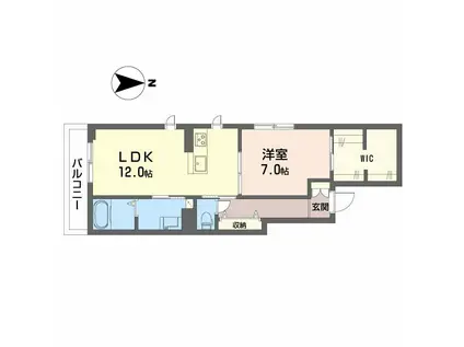 シャーメゾン黒田(1LDK/2階)の間取り写真