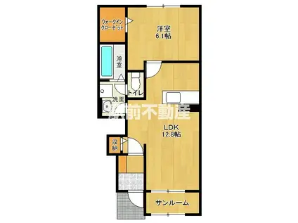 ラフレーズ IV(1LDK/1階)の間取り写真