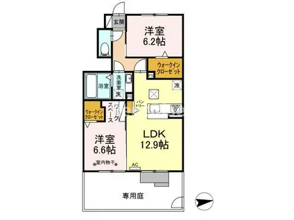 FORTUNE II(2LDK/1階)の間取り写真