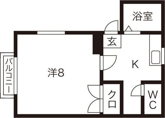 スカイタウンヨシダA(1K/2階)の間取り写真