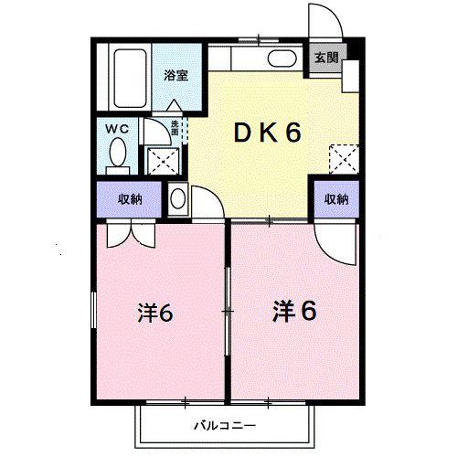 サンルート満濃(2DK/1階)の間取り写真