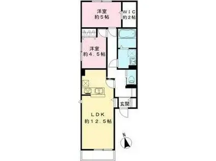 ユアメゾン速(2LDK/2階)の間取り写真