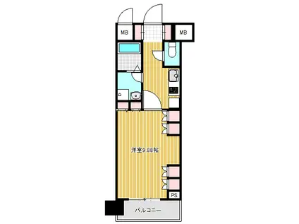 アーレア戸越公園(1K/4階)の間取り写真