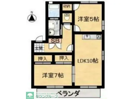 メゾンあすか(2LDK/1階)の間取り写真