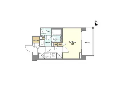 LIBR GRANT 四谷三丁目(1K/2階)の間取り写真