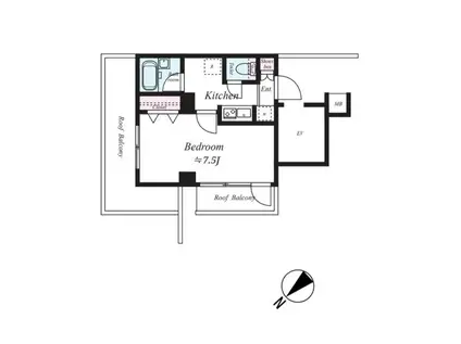 ARTESSIMO SHIMURASAKAUE(1K/7階)の間取り写真