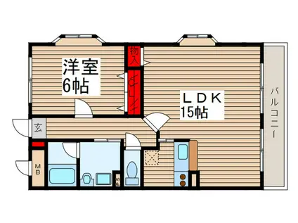 コバビレッジA棟(1LDK/2階)の間取り写真