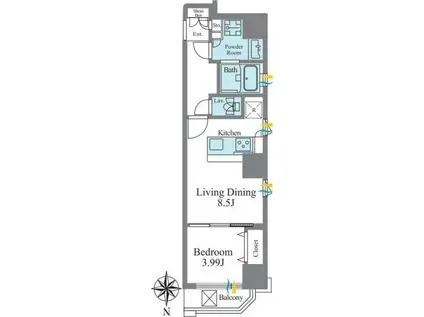スタイルヒルズ秋葉原(1LDK/10階)の間取り写真