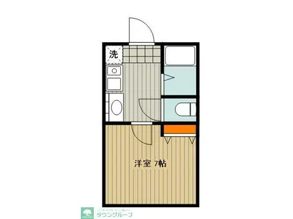 東海大ハイムI(ワンルーム/1階)の間取り写真