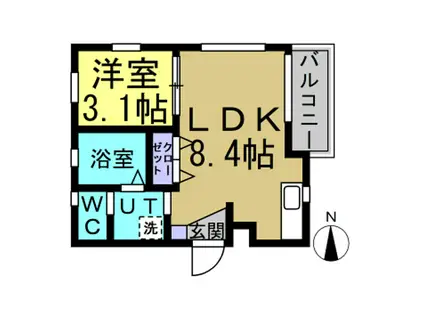 PORTOFINO(1LDK/1階)の間取り写真