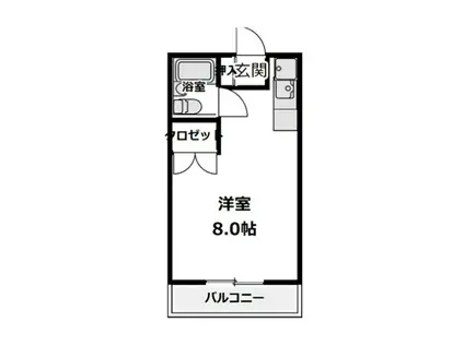 ドミールジュネス(1K/1階)の間取り写真