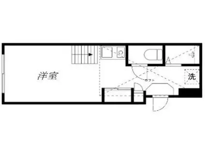 ハーモニーテラス向島(ワンルーム/2階)の間取り写真