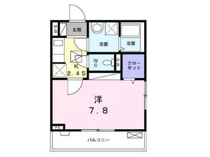 アンソレイエ町屋(1K/1階)の間取り写真