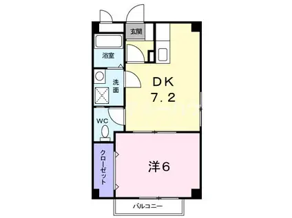 メゾン・ラフィーネ(1DK/2階)の間取り写真