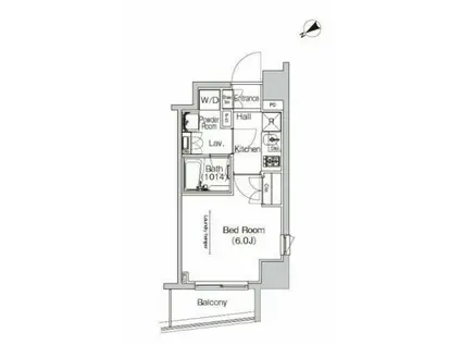 プラウドフラット門前仲町IV(1K/6階)の間取り写真