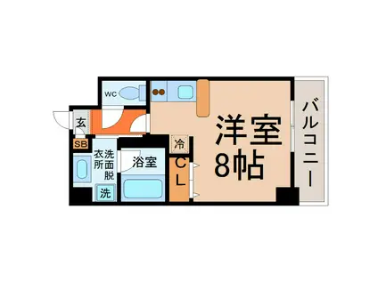 グランルージュ栄II(ワンルーム/11階)の間取り写真