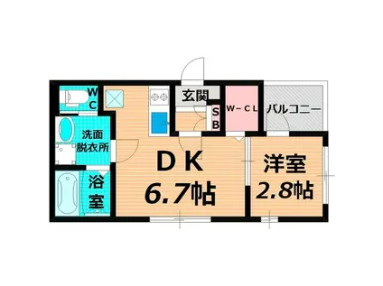 ルアーナ千林清水(1DK/2階)の間取り写真