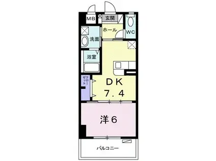 エテルノ アロッジオ(1DK/5階)の間取り写真